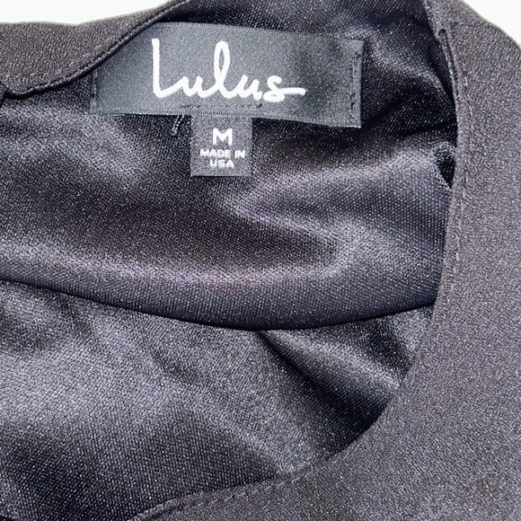 NWT Lulus Last Love Song Black Tie Waist Bow Detail Bell Sleeve Dress - M - Picture 13 of 16
